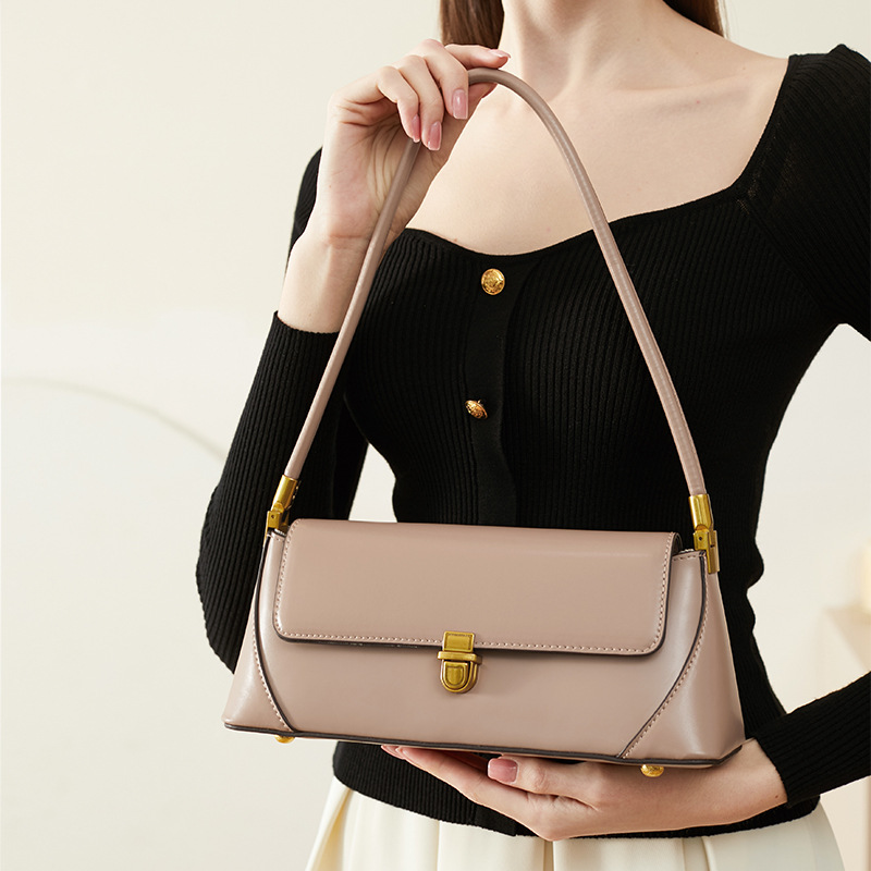 YY-BAG-003 mini half-moon shoulder bag in beige — wholesale crescent shoulder YANYAN