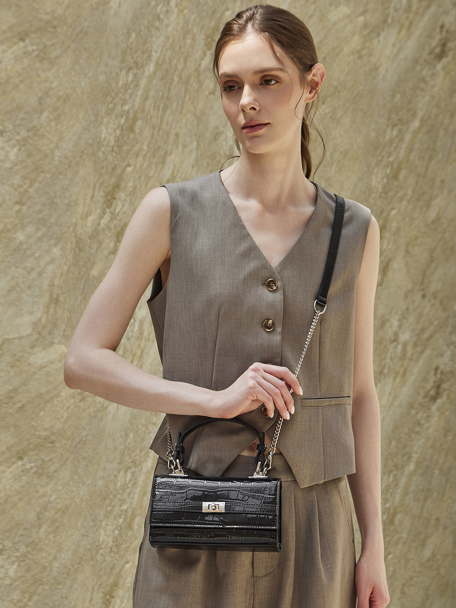 Bolso Baguette Croco de Cuero — Diseño Coreano view 2