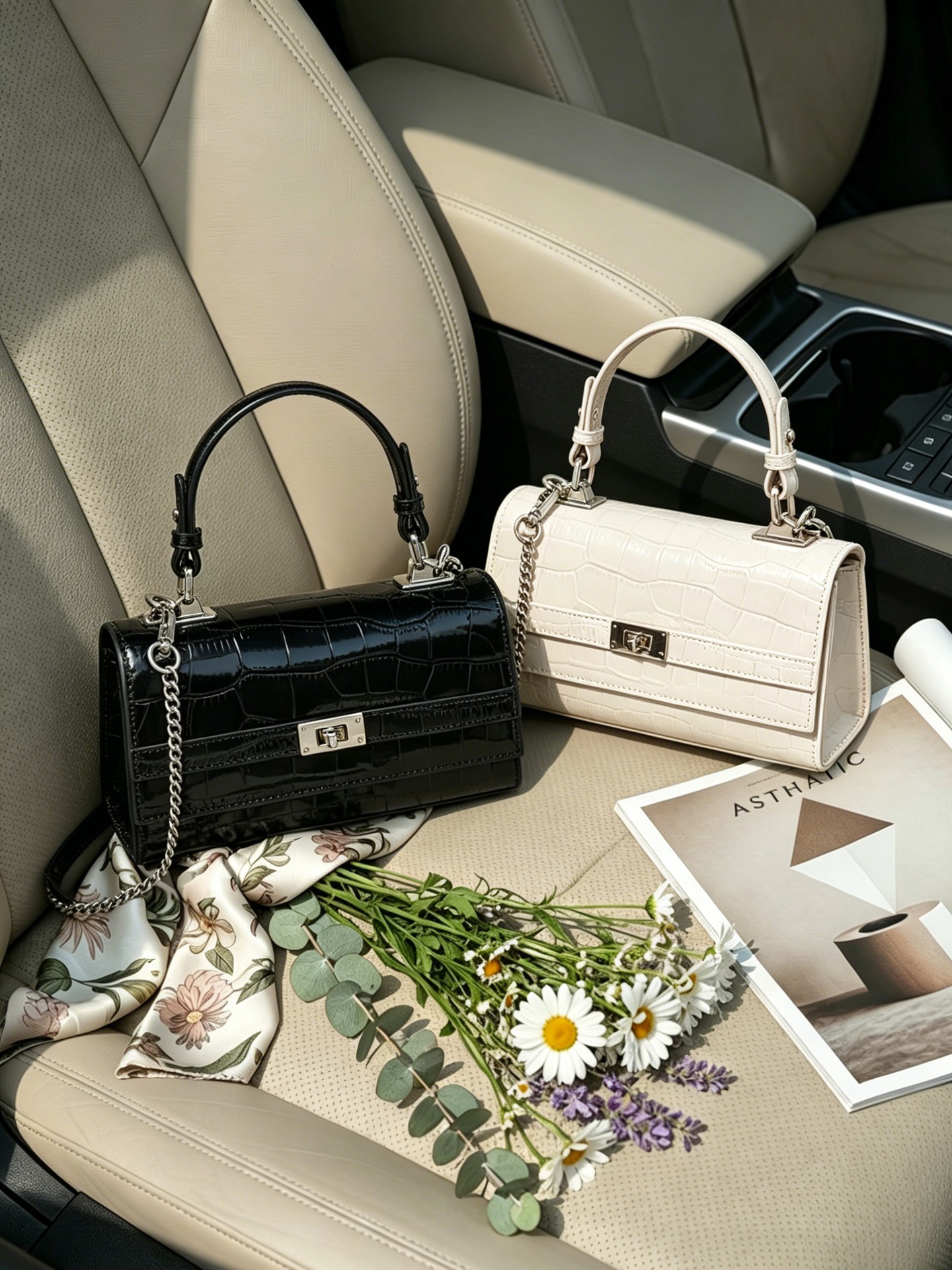 Bolso Baguette Croco de Cuero — Diseño Coreano view 4