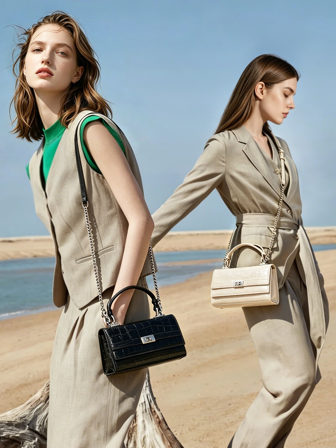 Bolso Baguette Croco de Cuero — Diseño Coreano view 5