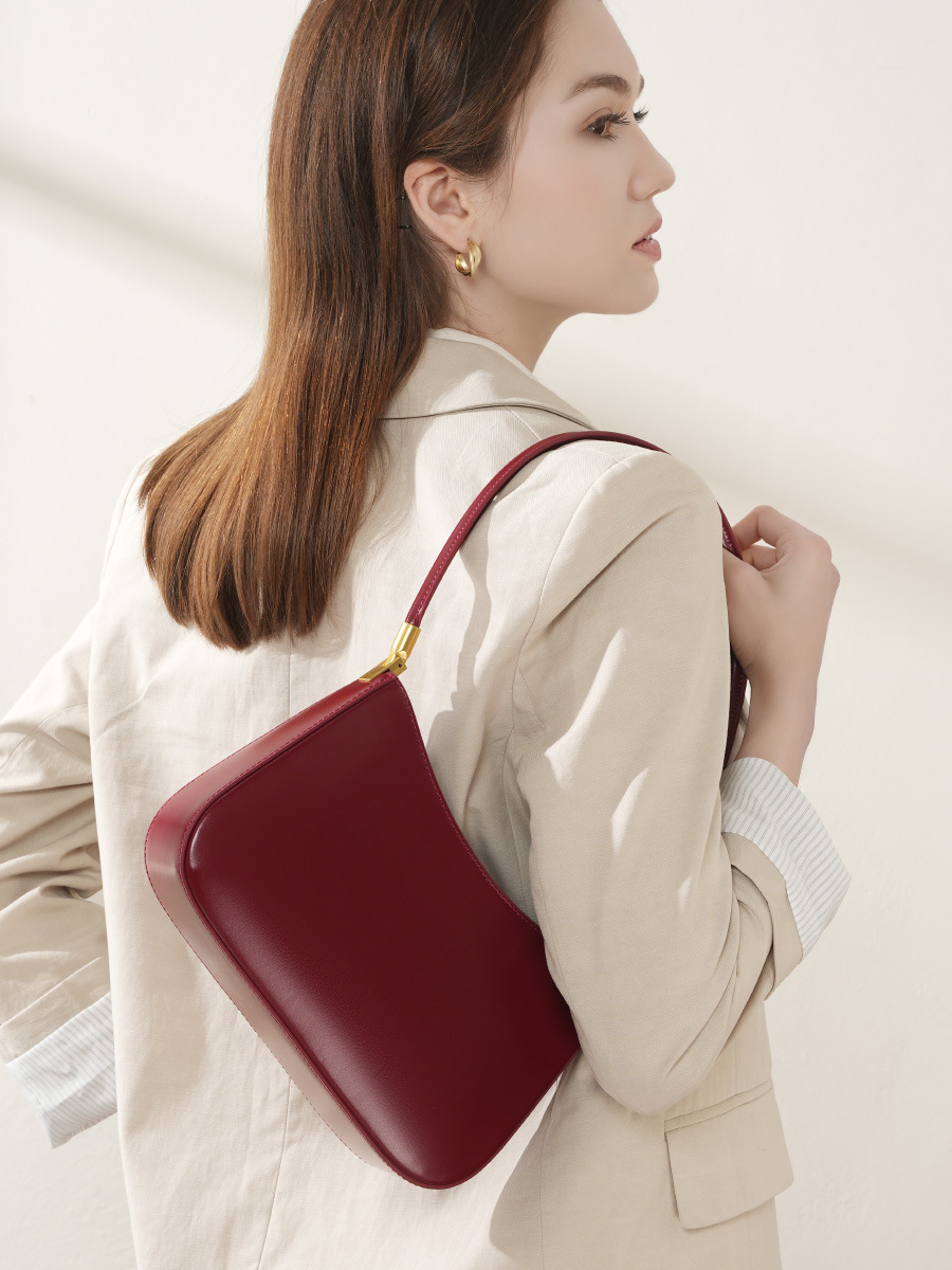 Bolso Baguette Francés de Piel de Vaca — Vintage para el Trabajo view 2