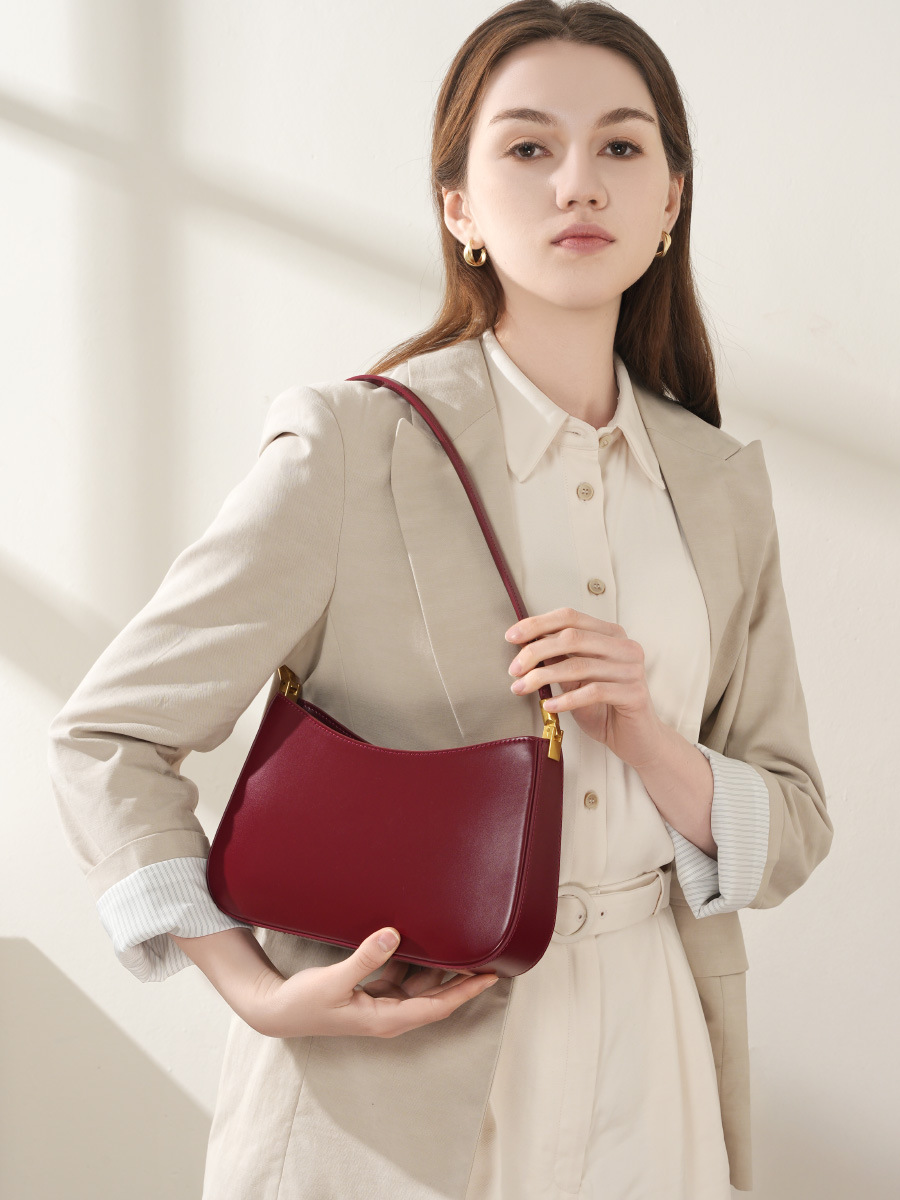 Bolso Baguette Francés de Piel de Vaca — Vintage para el Trabajo view 3