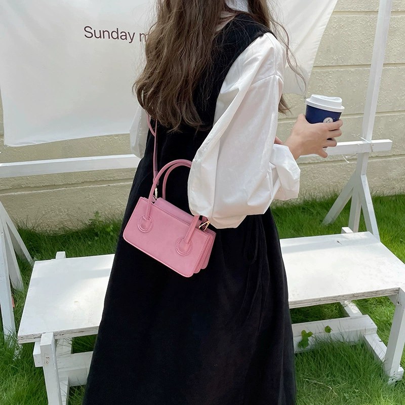 Pink PU Leather Handbag view 2