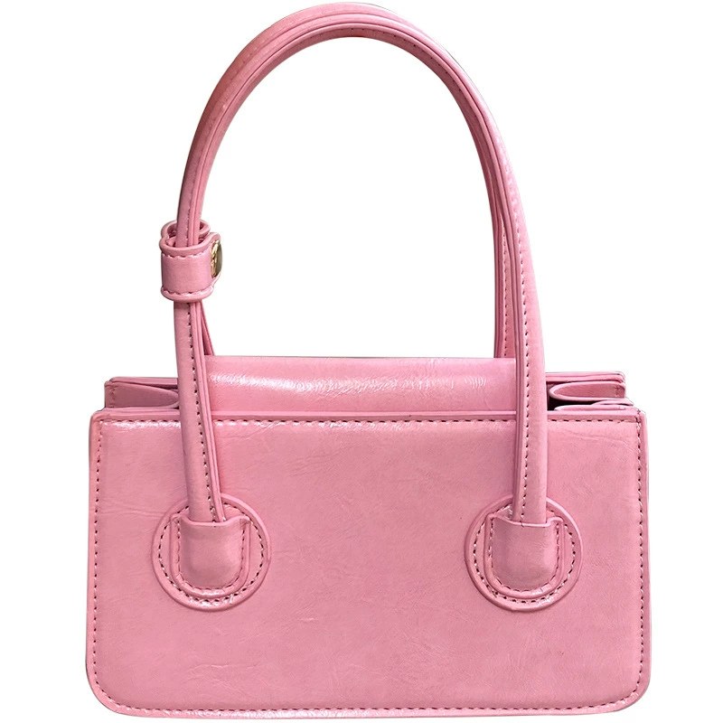 Pink PU Leather Handbag view 5