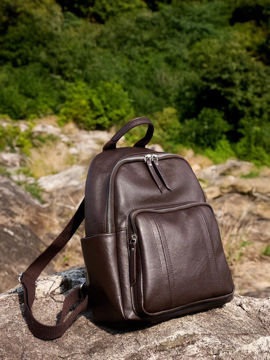 Vegetable-Tanned Cowhide Women's Backpack — Soft Multi-Wear view 4