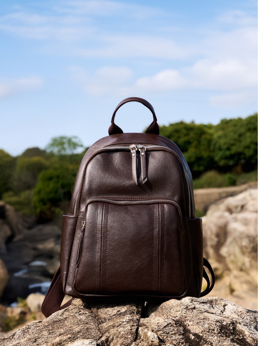 Vegetable-Tanned Cowhide Women's Backpack — Soft Multi-Wear view 5