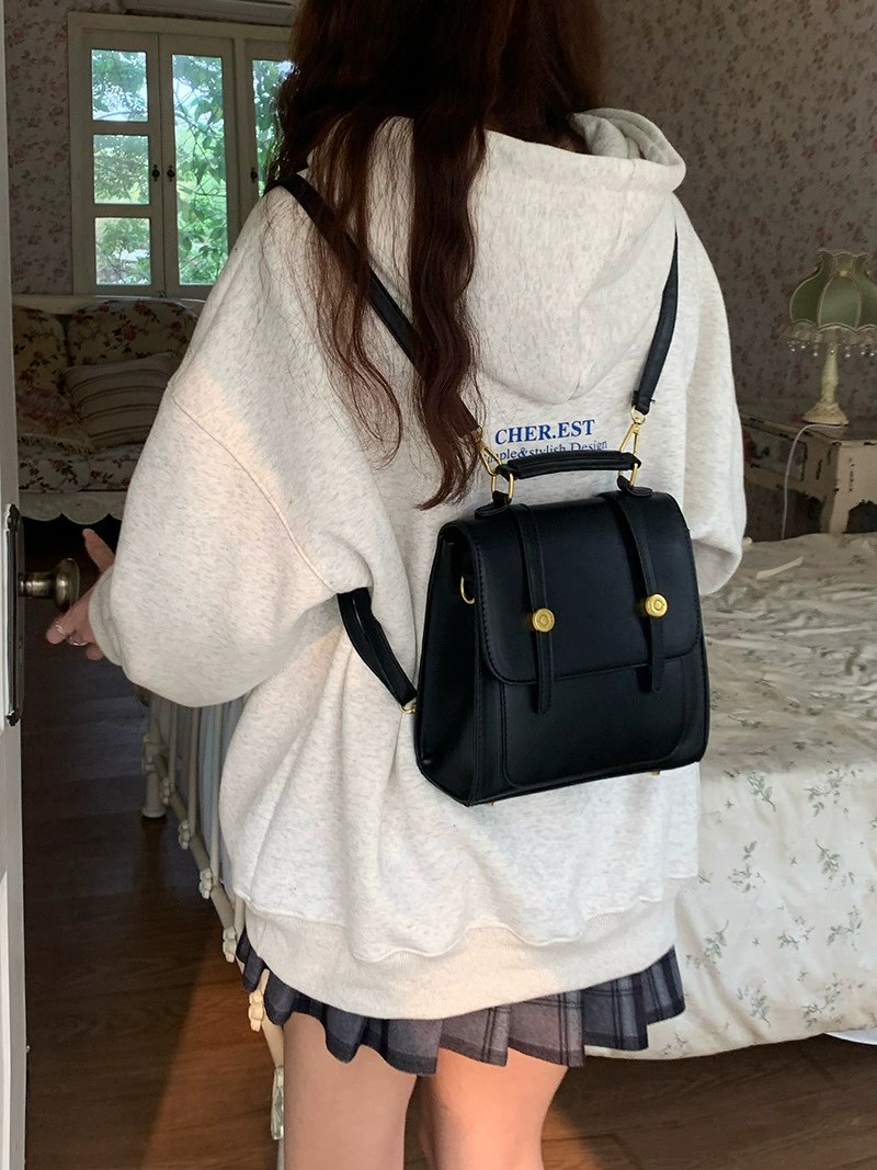 Silver PU Leather Backpack view 5