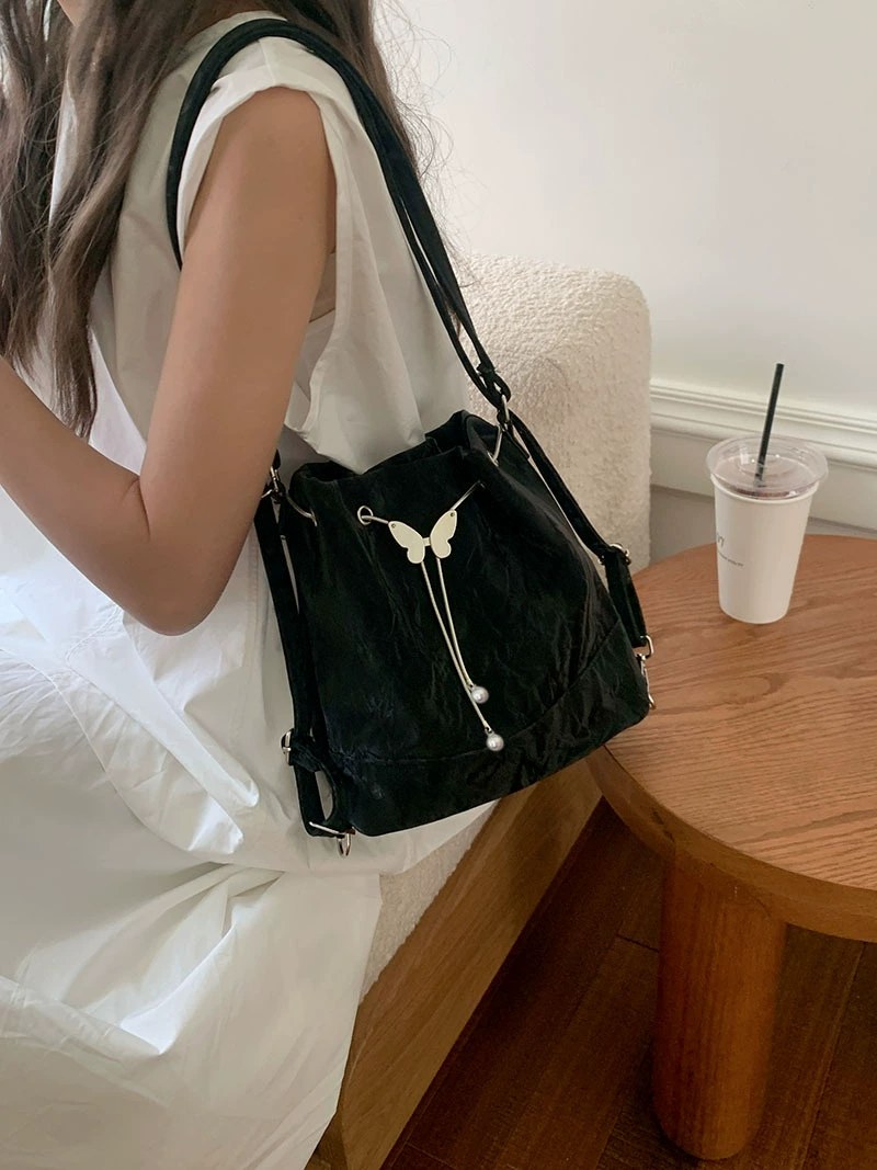 Green PU Leather Backpack view 5