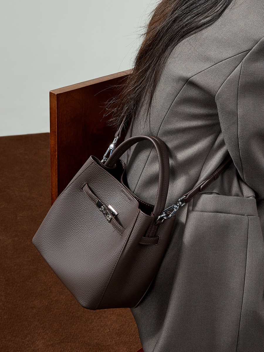 Classic Drawstring Bucket Bag — Black view 2