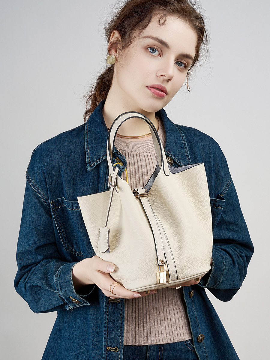 Mini Quilted Chain Bucket Bag — Wine view 2