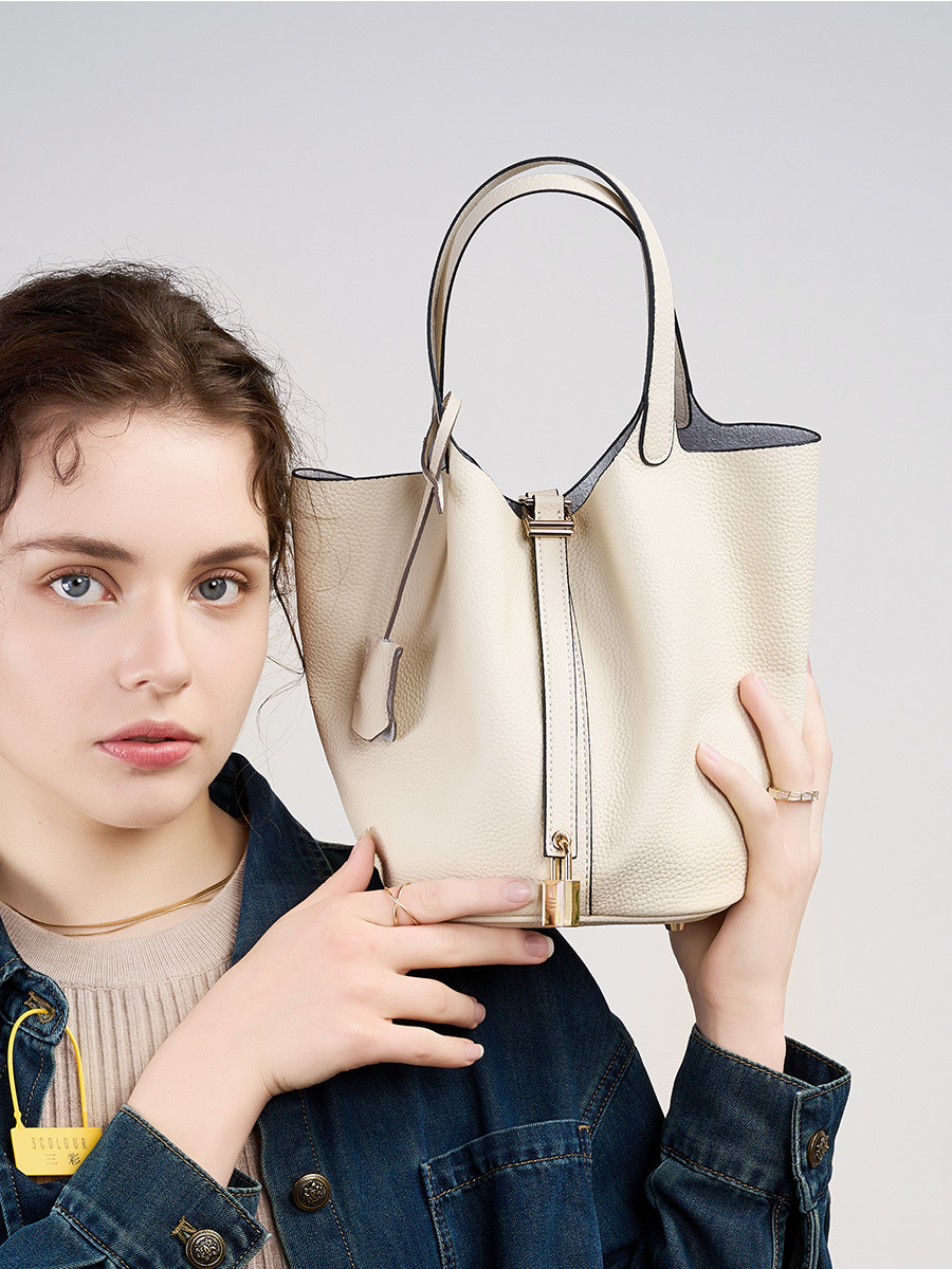 Mini Quilted Chain Bucket Bag — Wine view 4