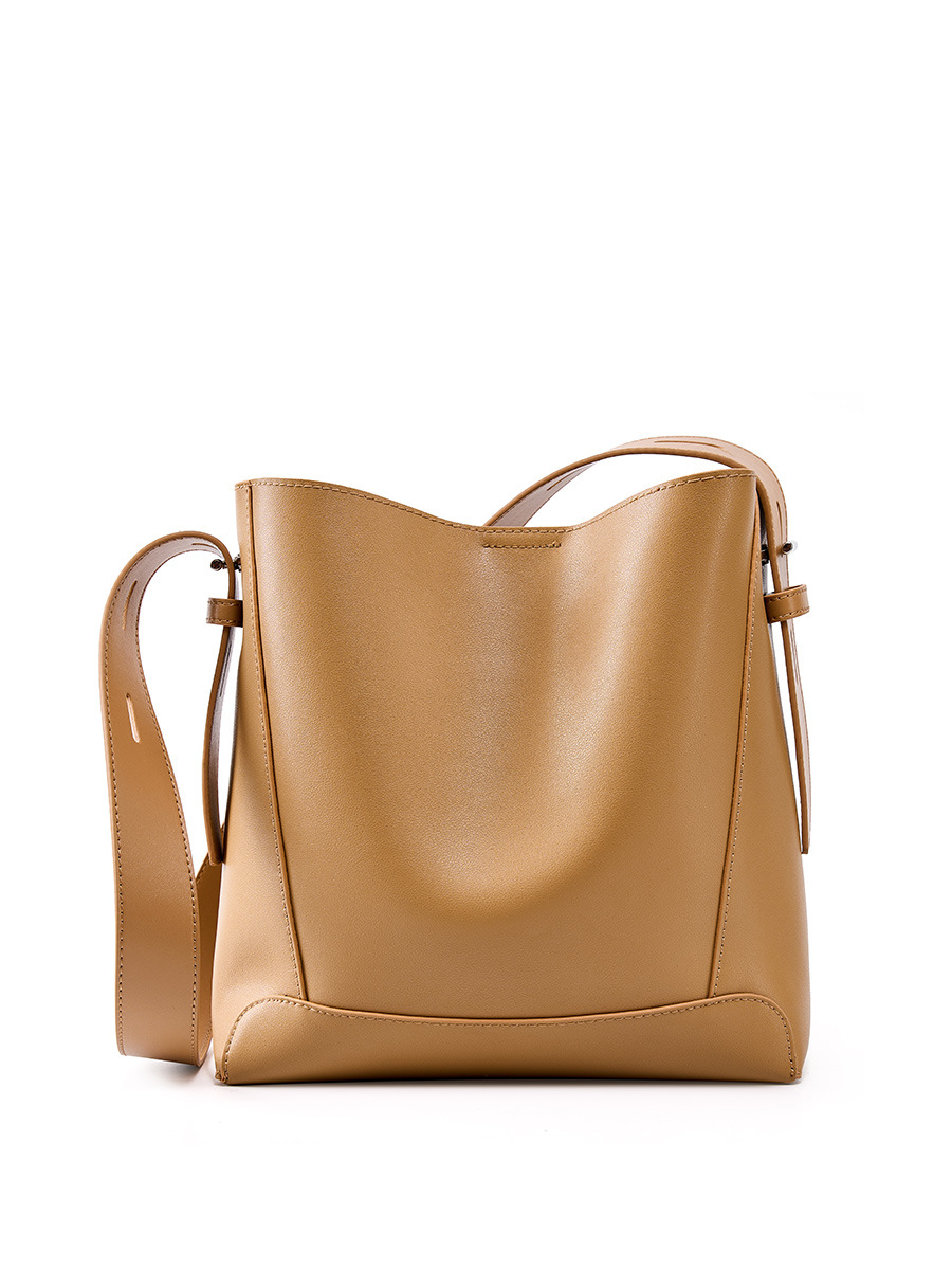 Saffiano Structured Bucket — Tan view 4