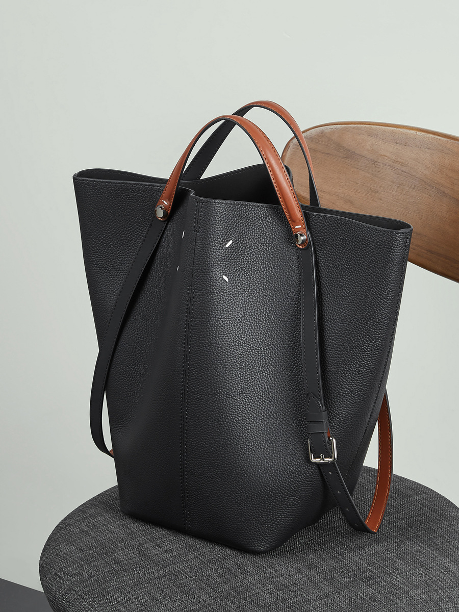 Cowhide Oversized Market Basket Bucket — Commute Workhorse view 4