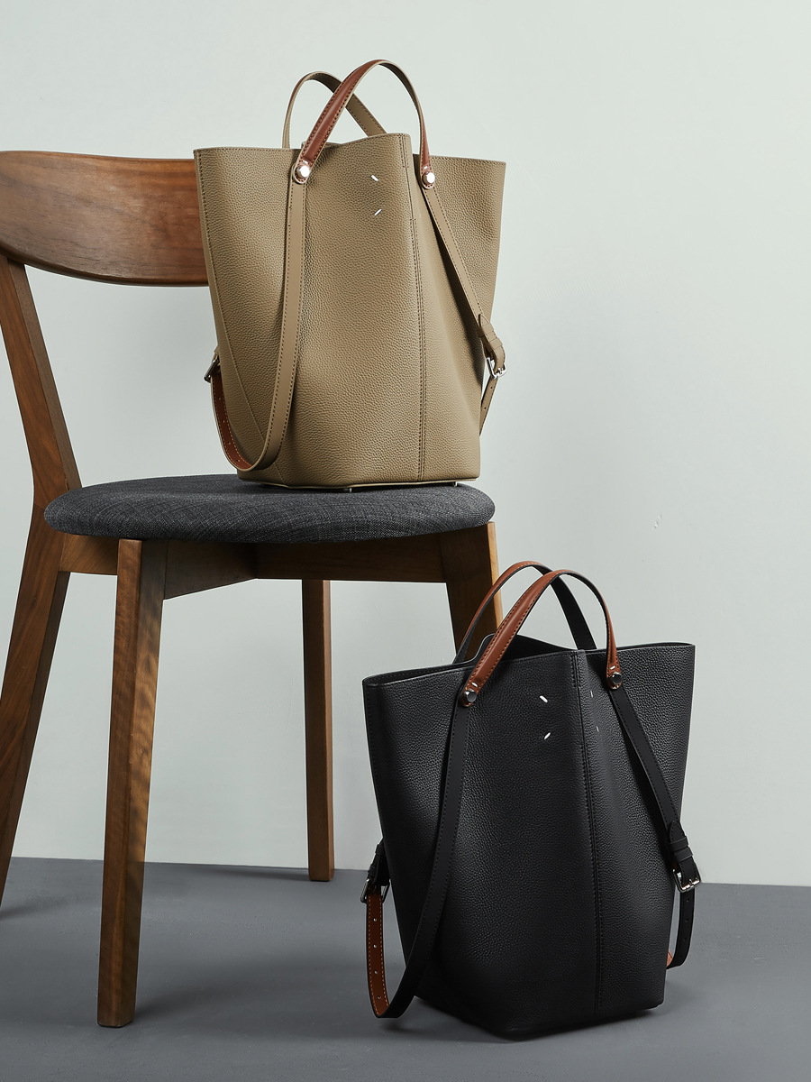 Cowhide Oversized Market Basket Bucket — Commute Workhorse view 5