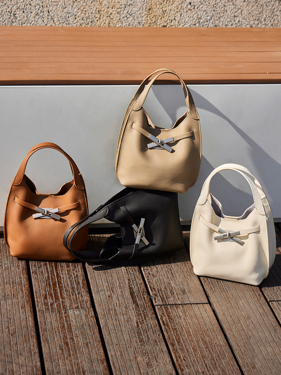 TC-Cowhide Market Bucket Commute Bag — Four-Colour Capsule view 5