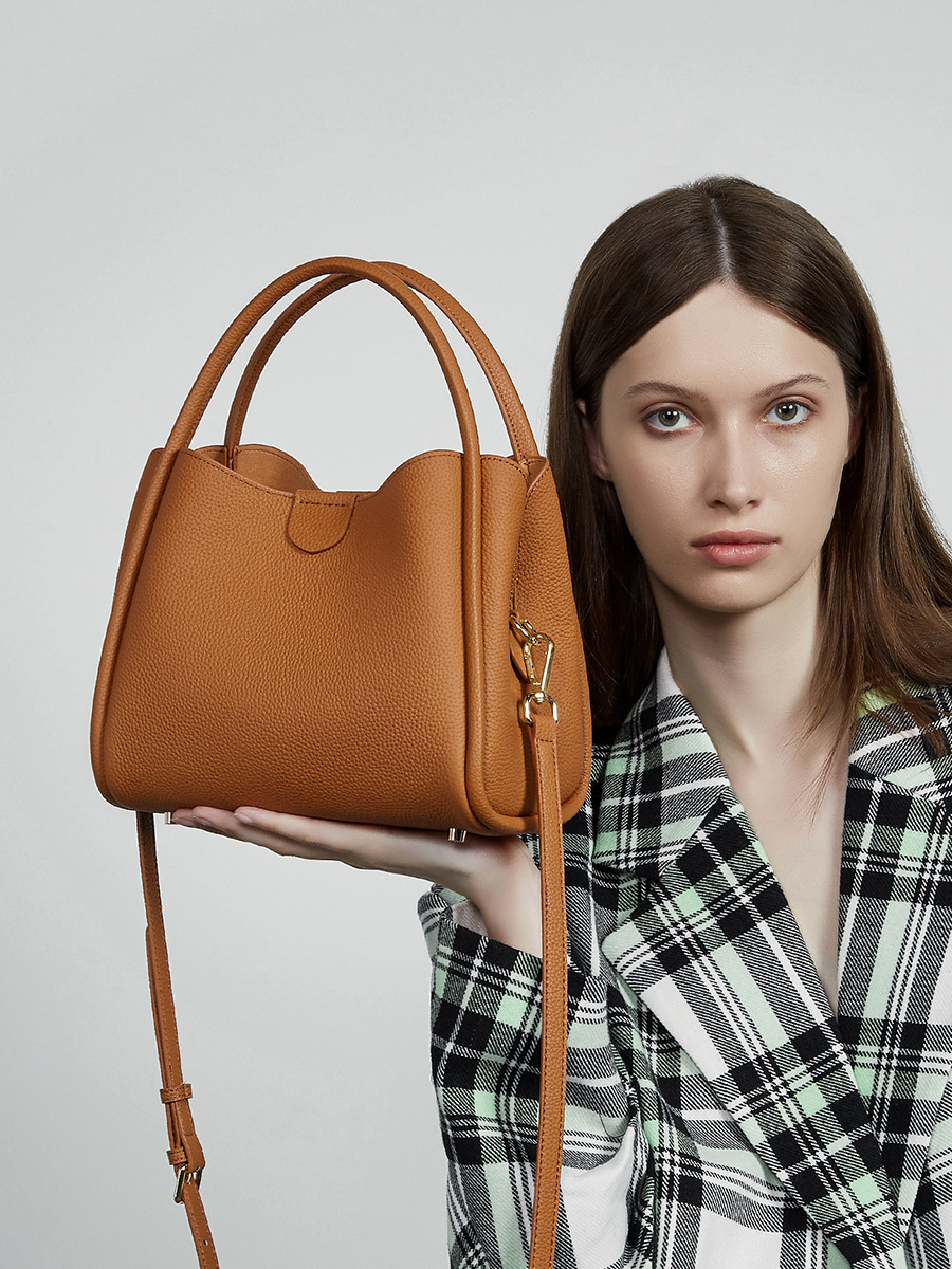 Cowhide Mini Bucket Bag — Cross-Border Bestseller view 2
