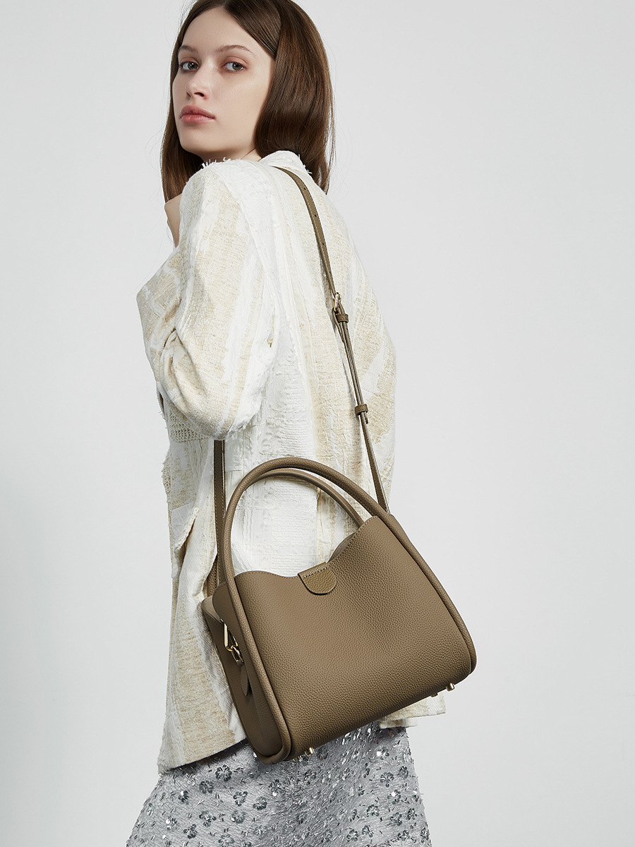 Cowhide Mini Bucket Bag — Cross-Border Bestseller view 3