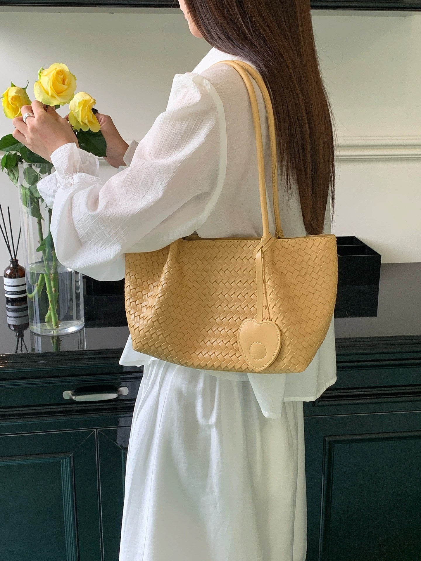 Woven Synthetic Bucket Bag view 2
