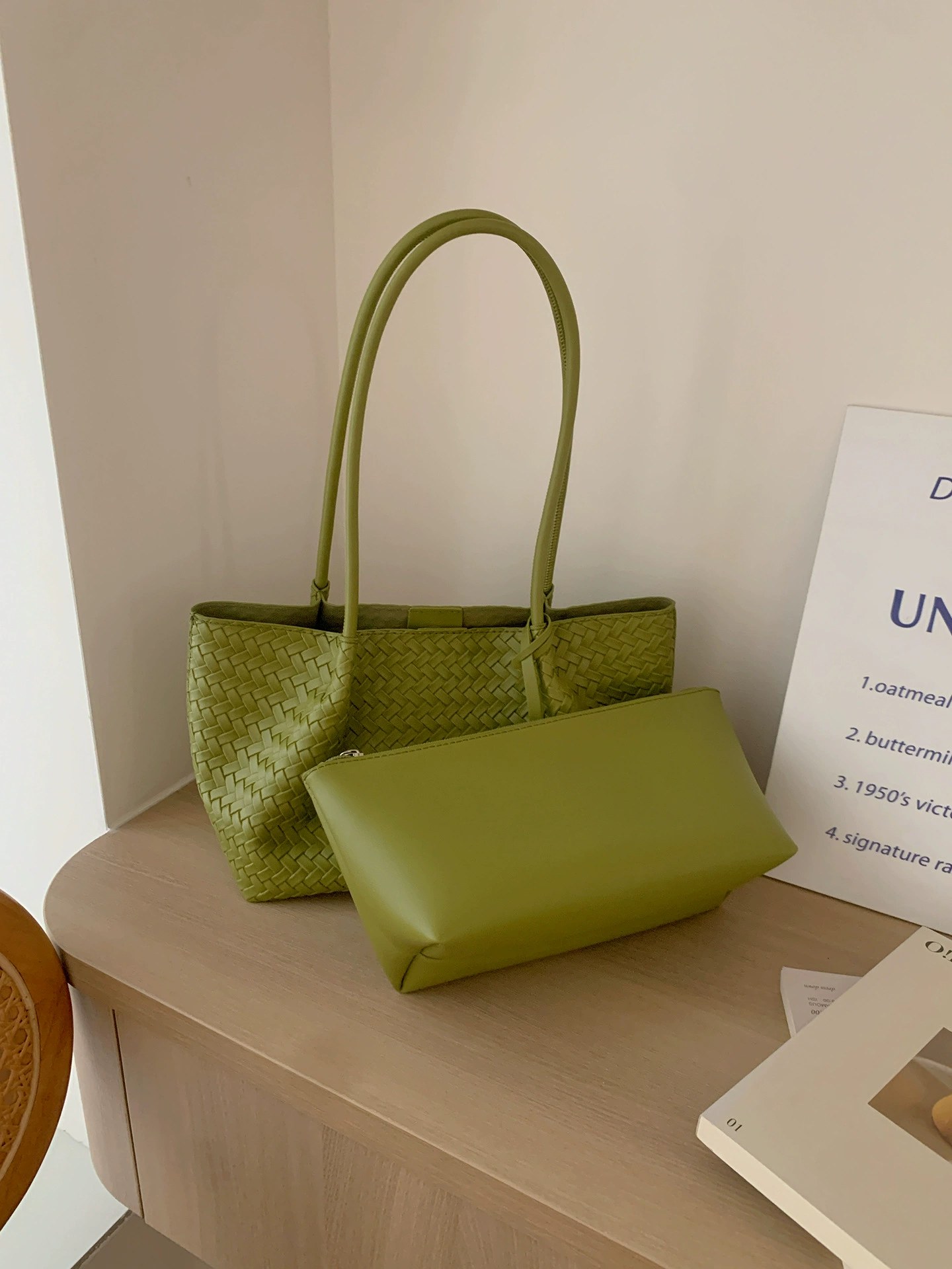 Woven Synthetic Bucket Bag view 5