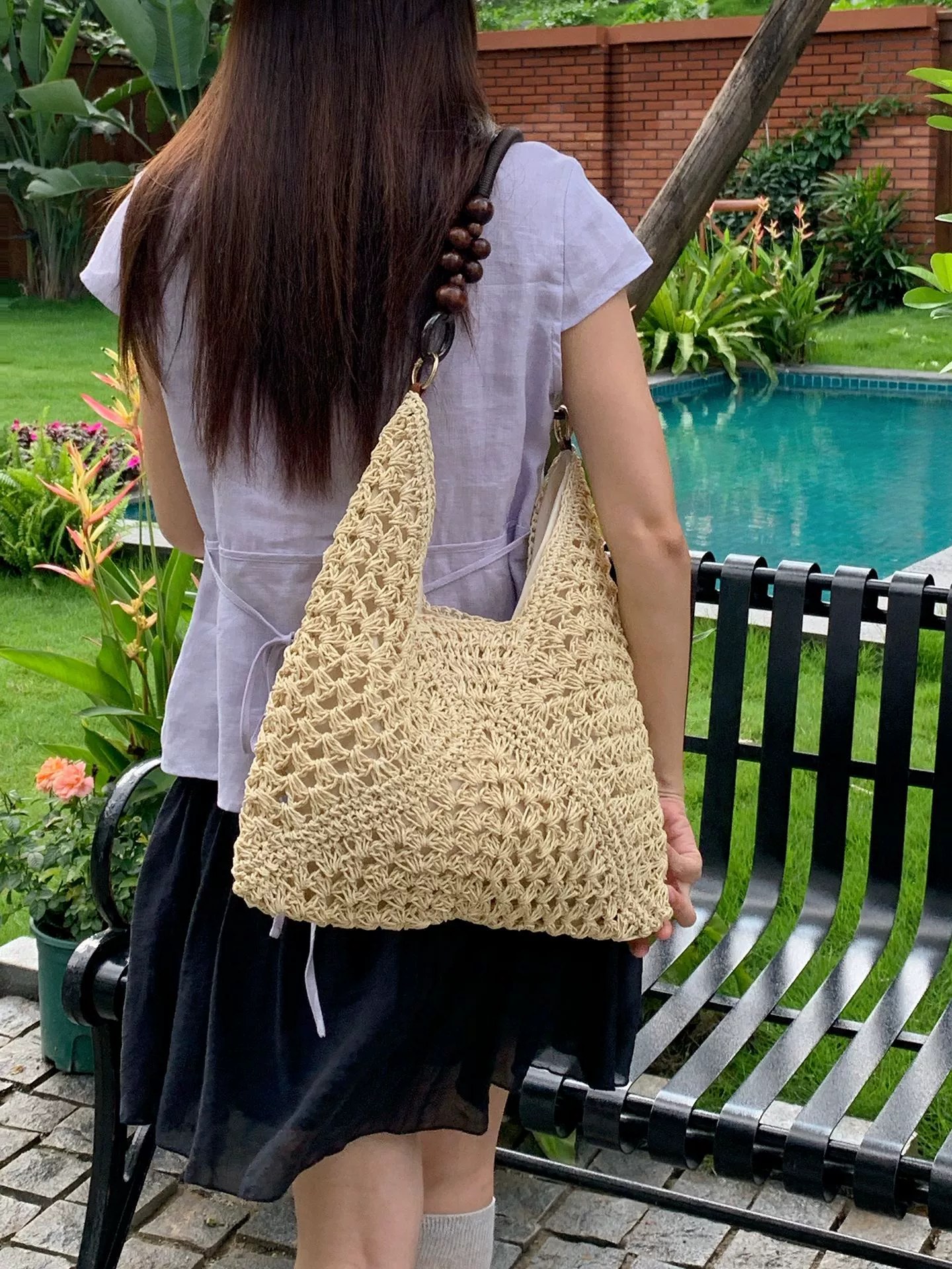 Bolso Cubo de Sintético Tejido view 3