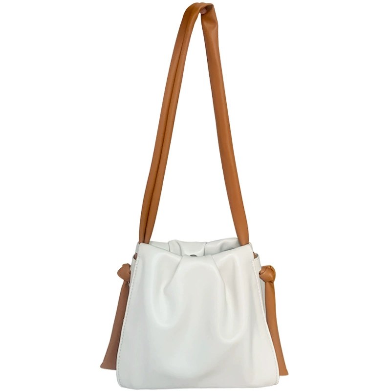White PU Leather Bucket Bag view 5