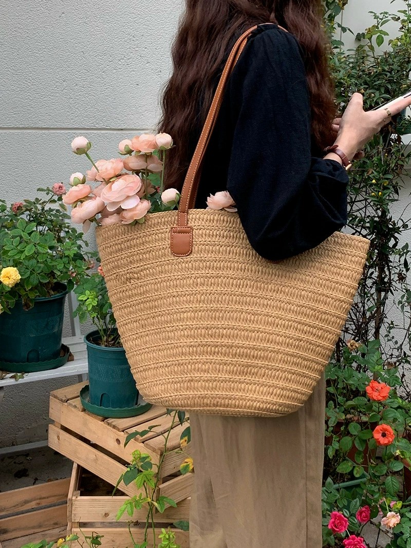 Woven Synthetic Bucket Bag view 2