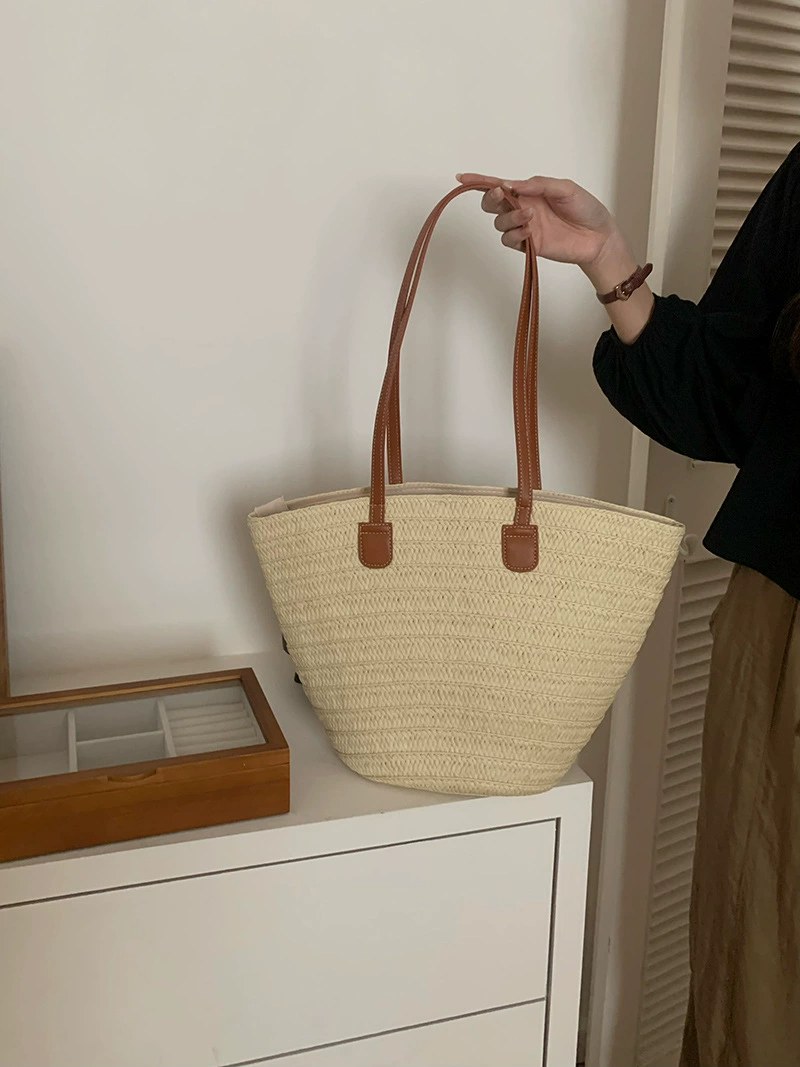 Woven Synthetic Bucket Bag view 3