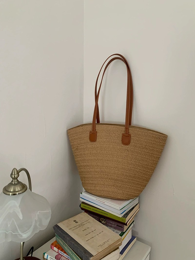 Woven Synthetic Bucket Bag view 5