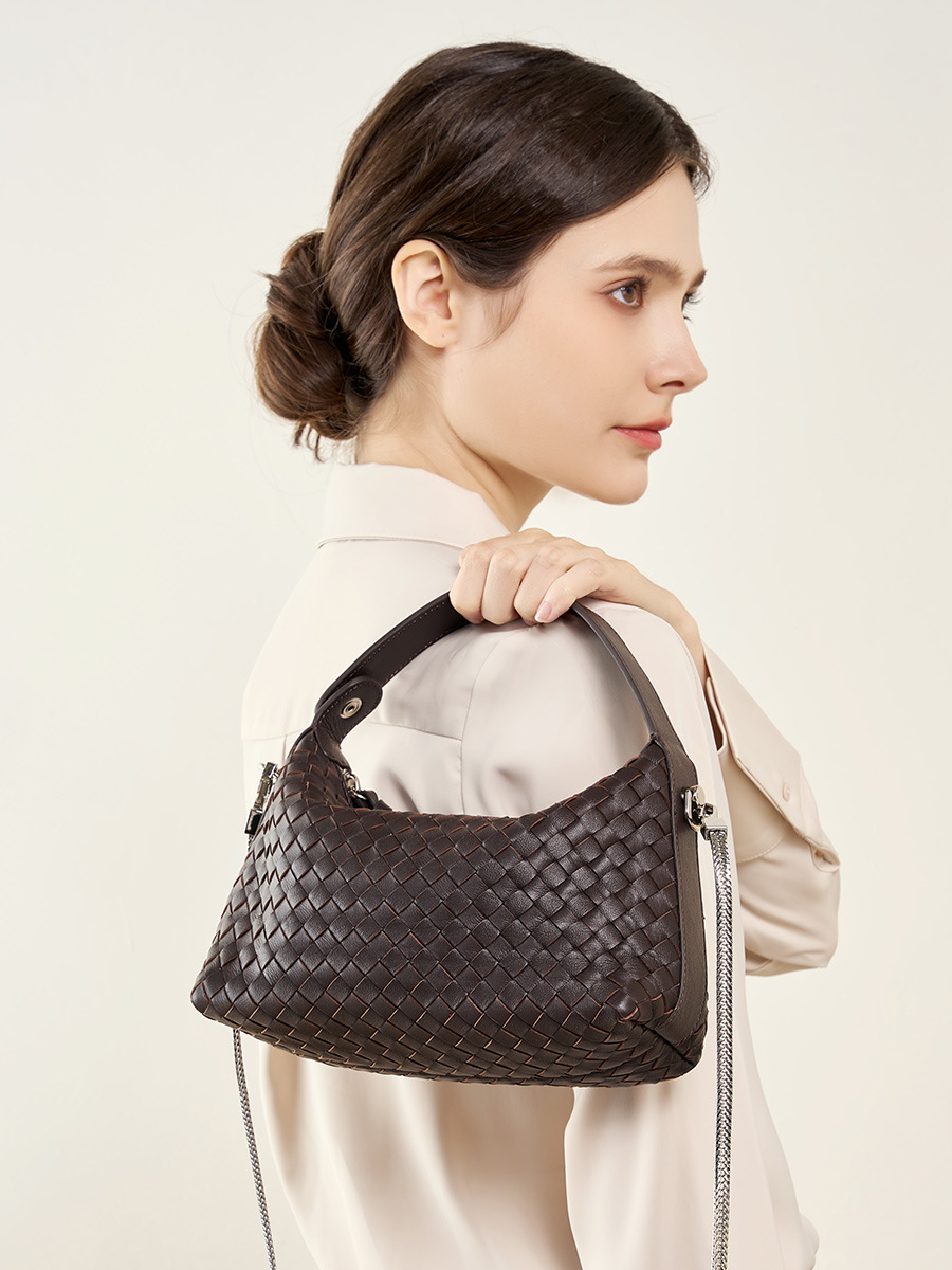 Quilted Round Crossbody — Cream view 3