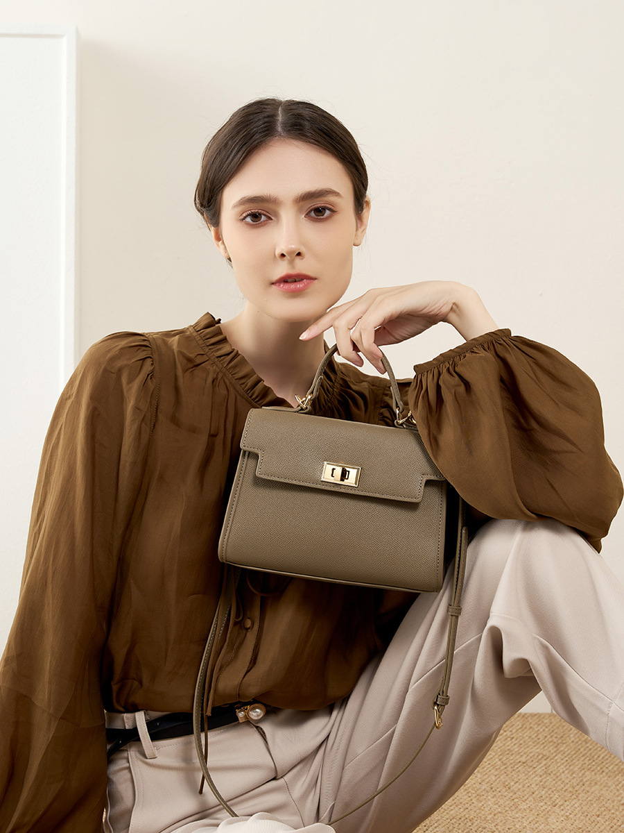 Kelly-Inspired Mini Top-Handle Crossbody — Genuine Cowhide view 2