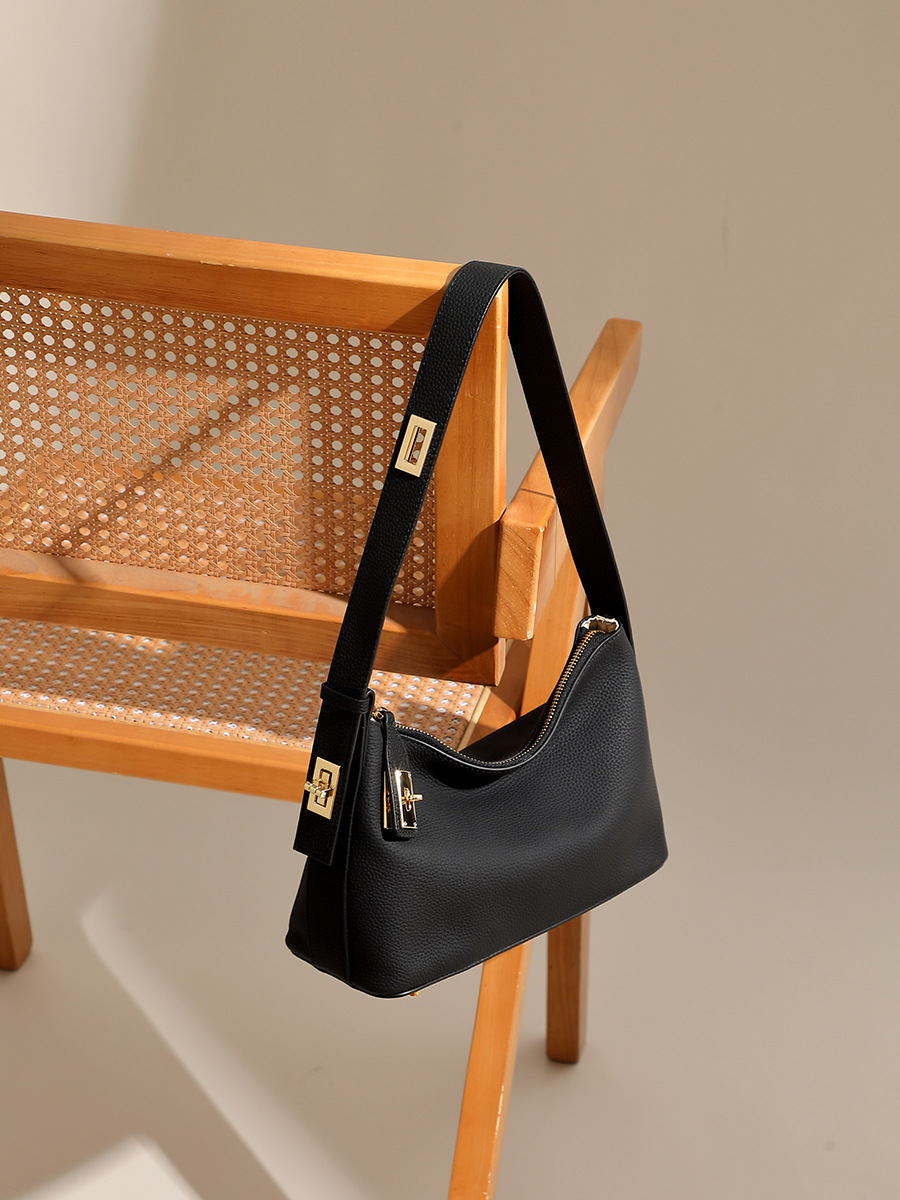 Cowhide Dumpling Shoulder Crossbody — Modern Commute view 4