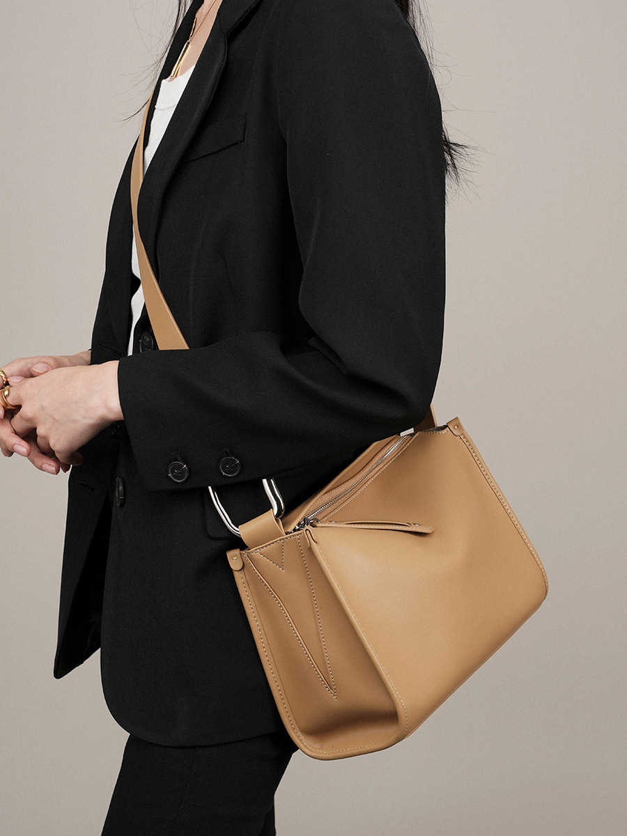 Cowhide Pillow Crossbody — Soft Designer Silhouette view 3