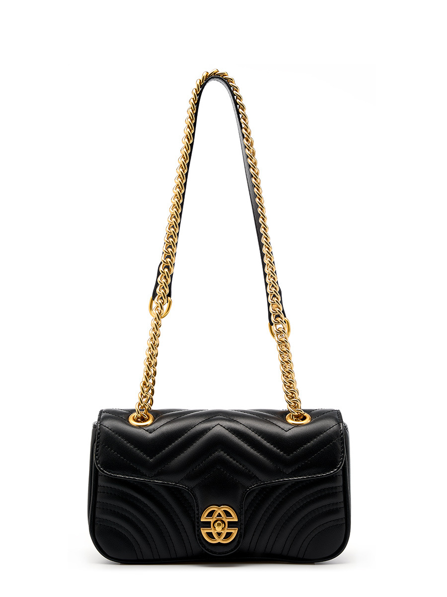 Heart-Quilted Chain Mini Crossbody — Korean Chanel-Style view 5