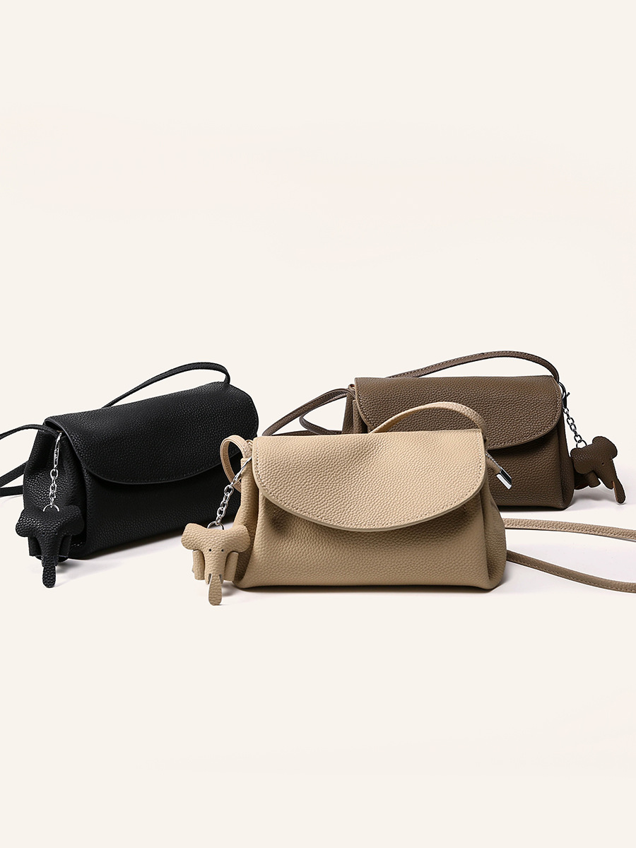 YY-CRO-016 soft cowhide mini designer crossbody in apricot — wholesale soft mini crossbody manufacturer YANYAN