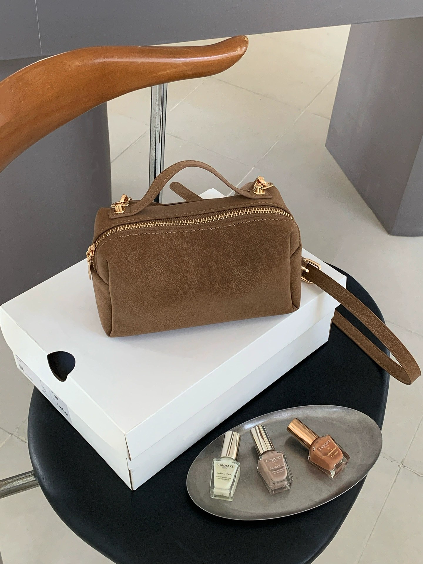 Matte PU Leather Crossbody Bag view 5