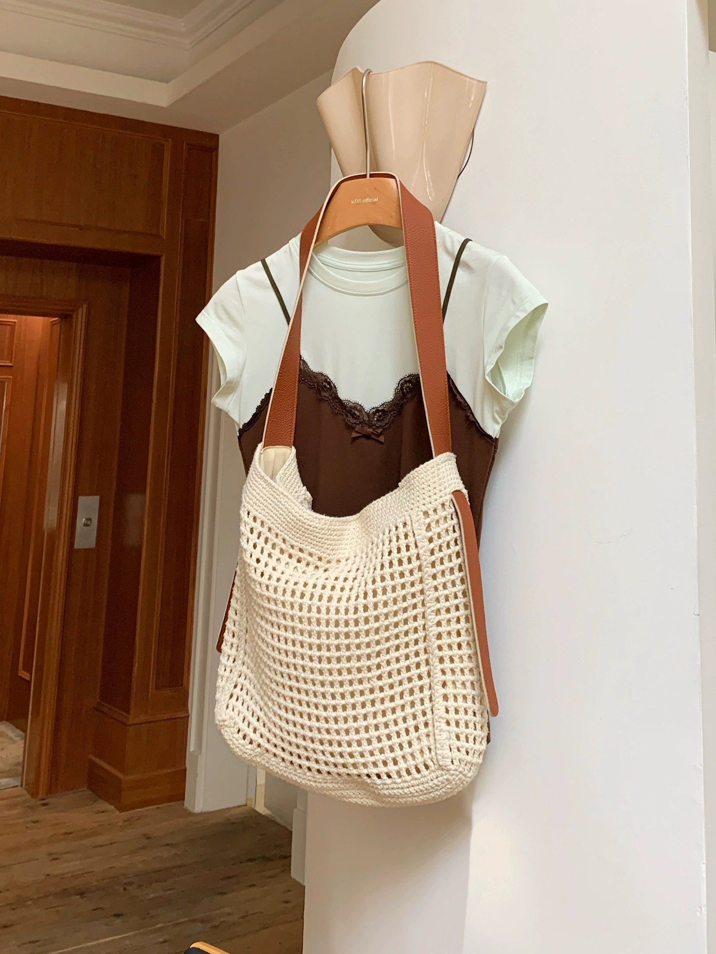 Woven Synthetic Crossbody Bag view 2