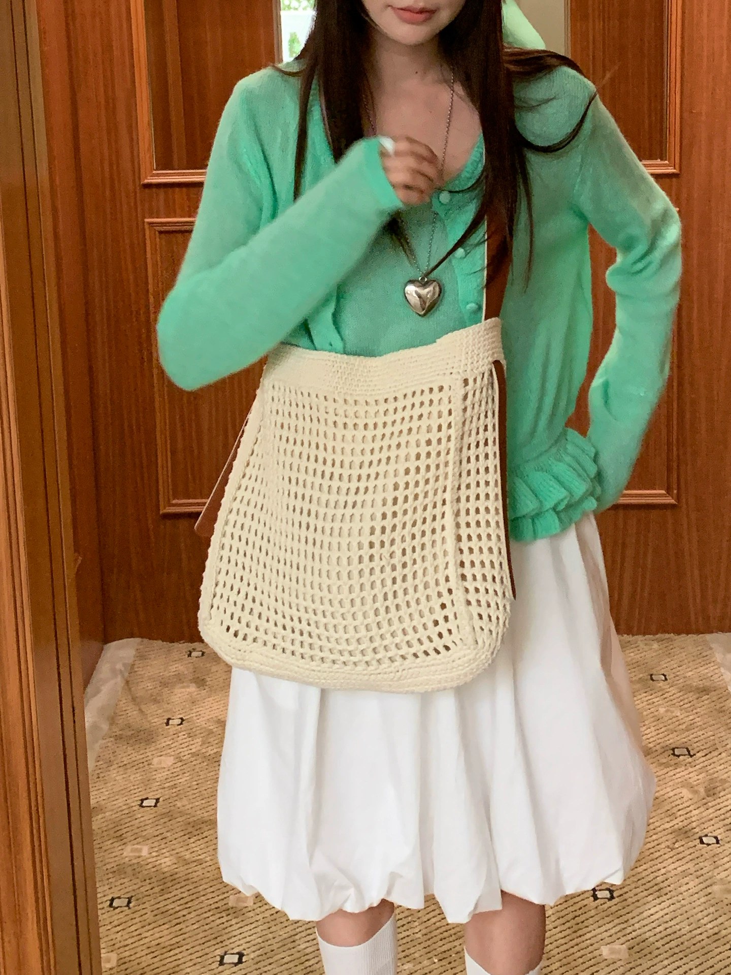 Woven Synthetic Crossbody Bag view 4