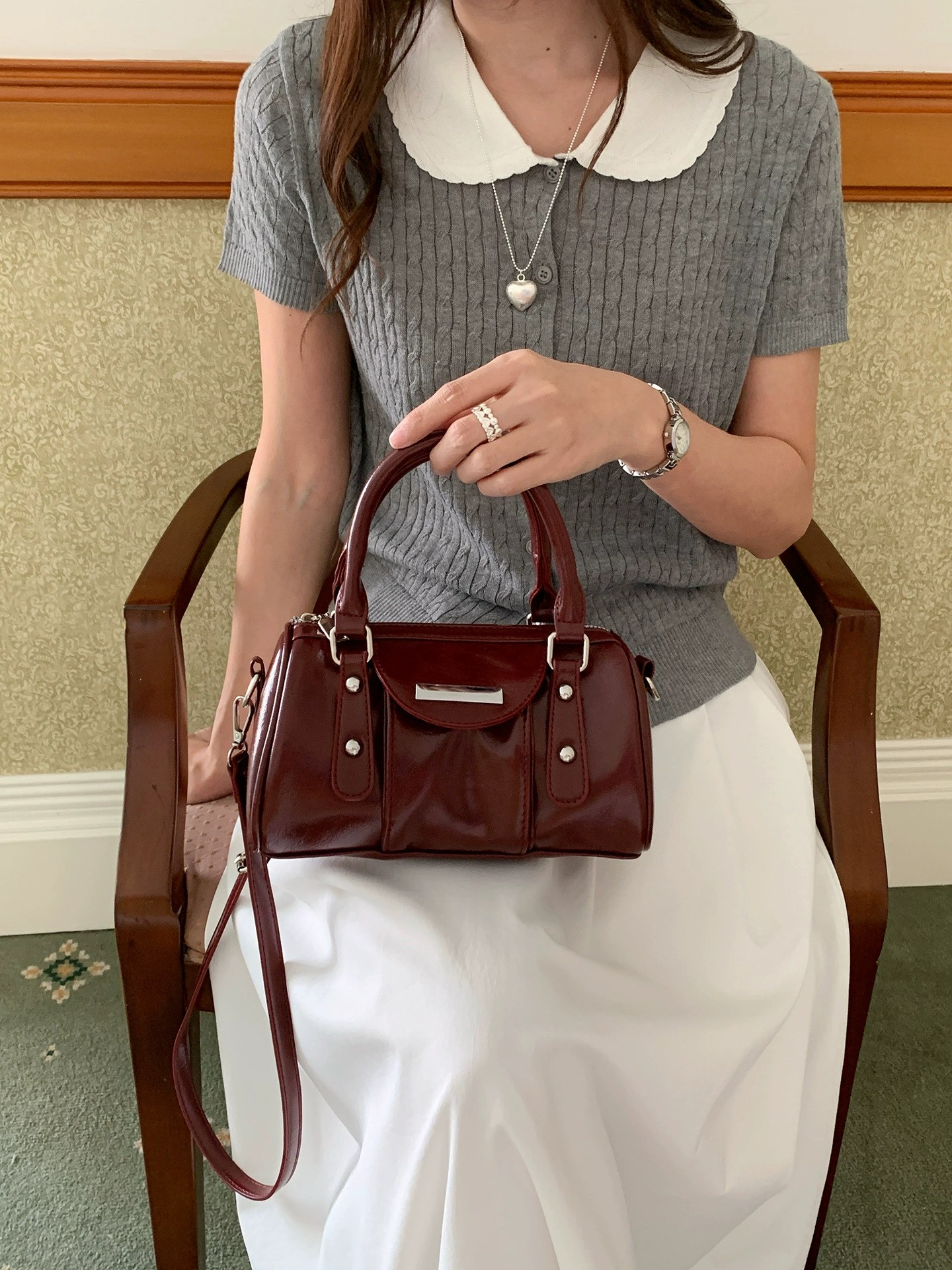 Patent PU Leather Crossbody Bag view 2
