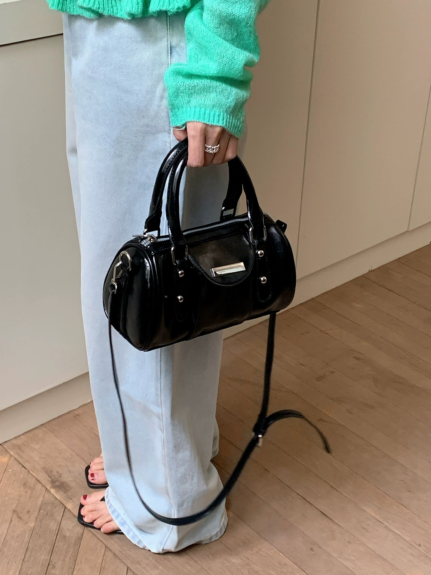Patent PU Leather Crossbody Bag view 3