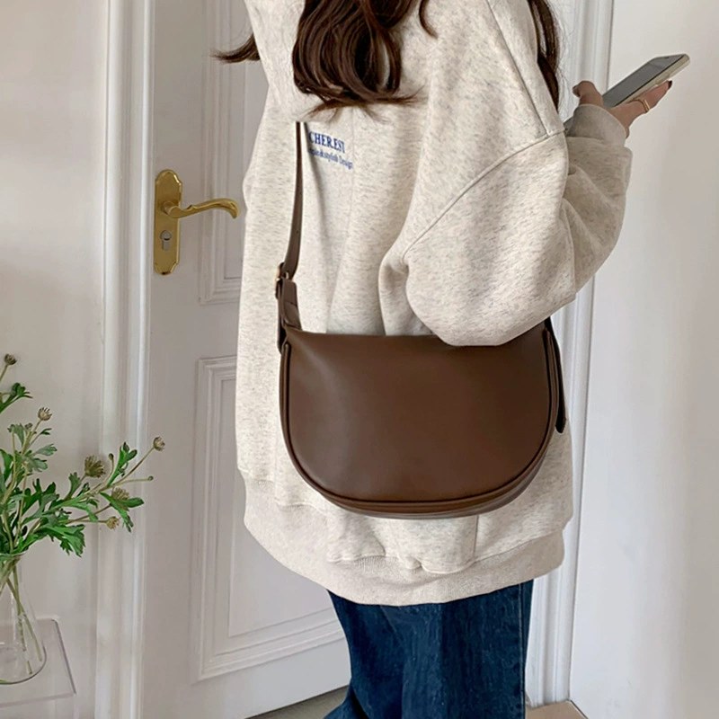 Black PU Leather Crossbody Bag view 3
