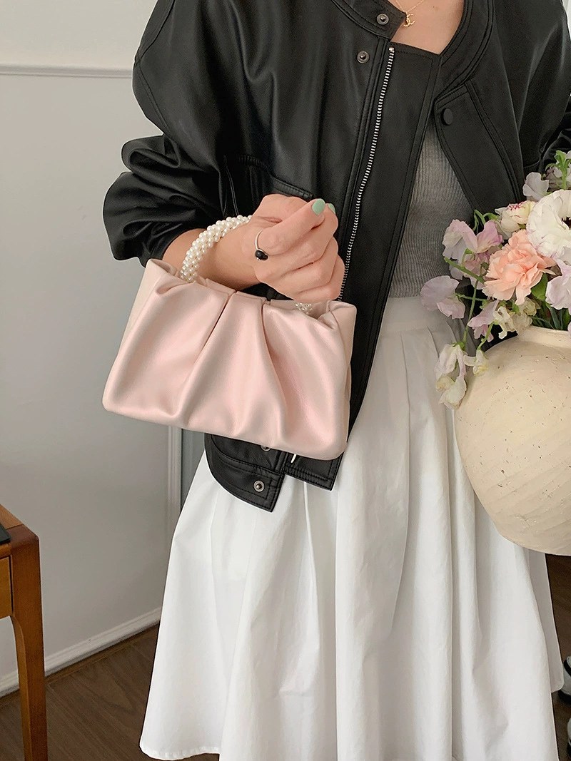 Pearl-Embellished PU Crossbody Bag view 2