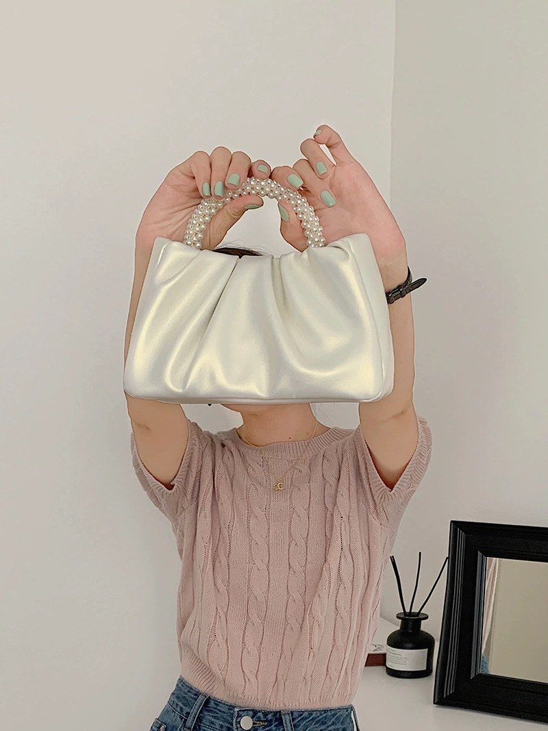 Pearl-Embellished PU Crossbody Bag view 5