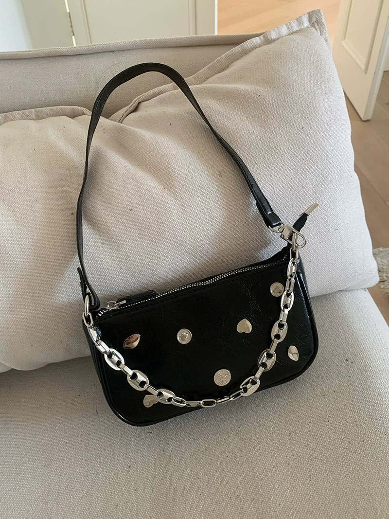 Bolso Cruzado de Cuero PU Negro view 2