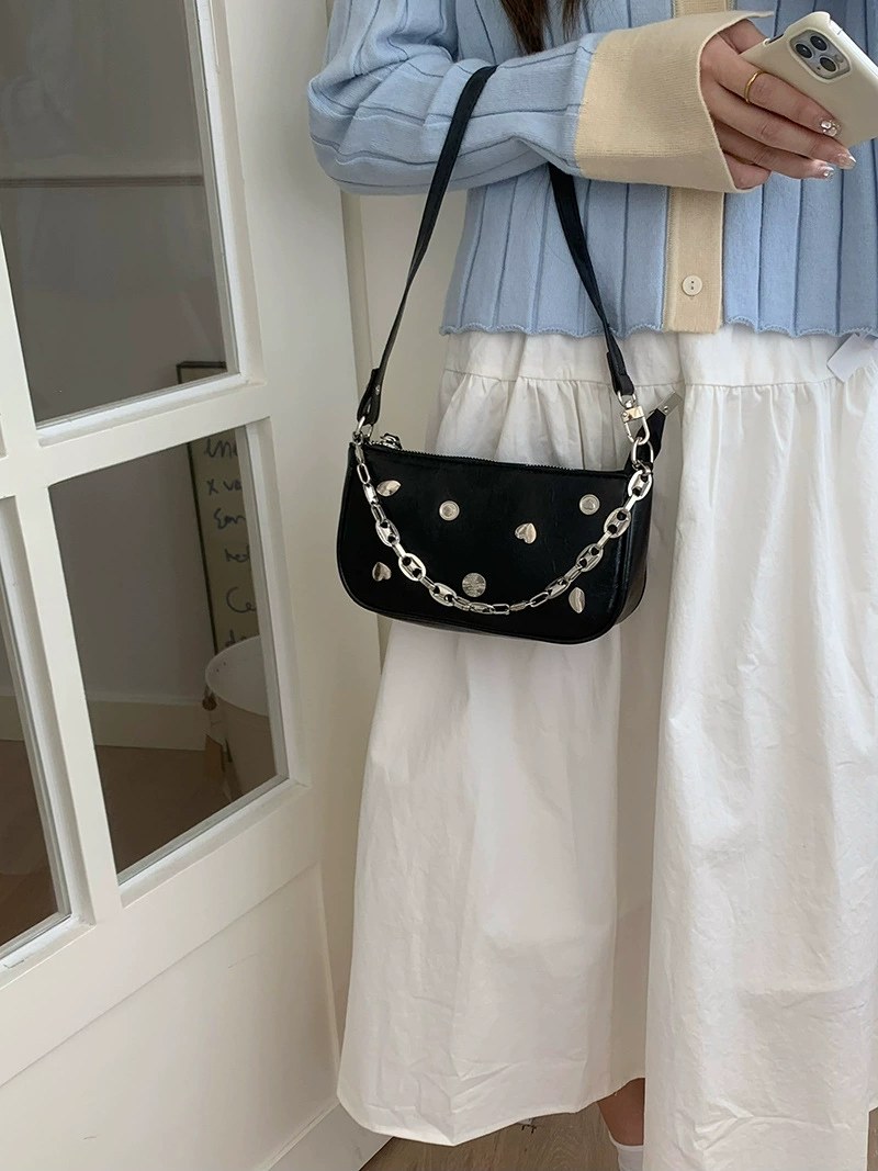 Bolso Cruzado de Cuero PU Negro view 5