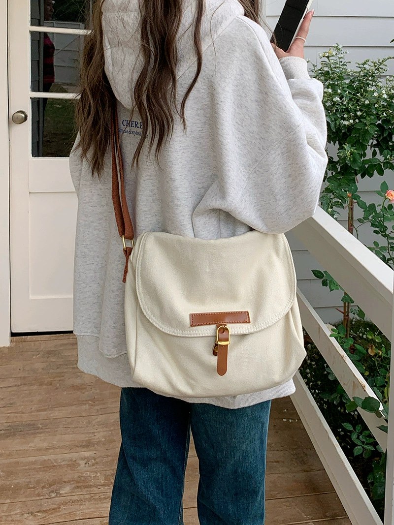 Cotton Canvas Crossbody Bag view 3