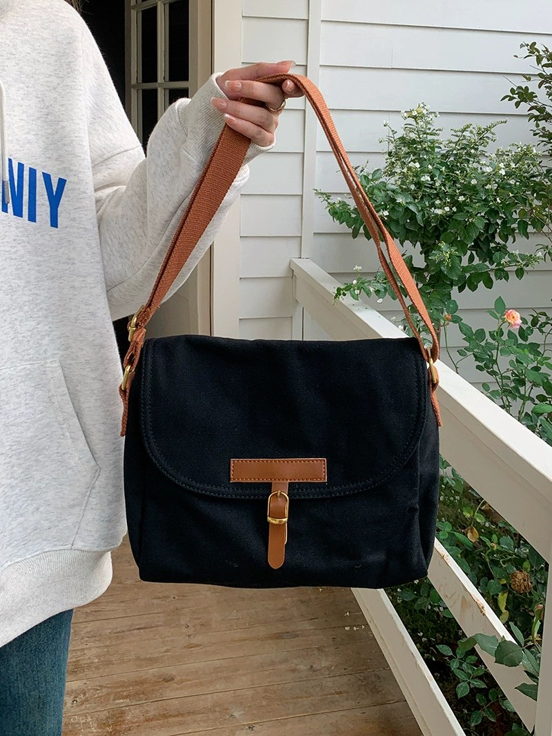 Cotton Canvas Crossbody Bag view 5
