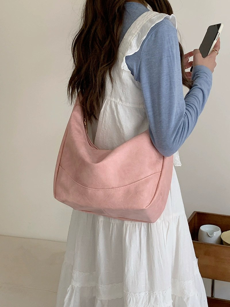 Pink PU Leather Crossbody Bag view 5