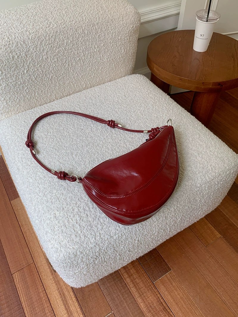 Bolso Cruzado de Cuero Sintético Rojo view 2