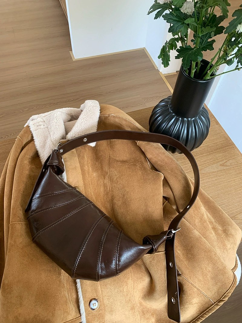 Brown PU Leather Crossbody Bag view 4