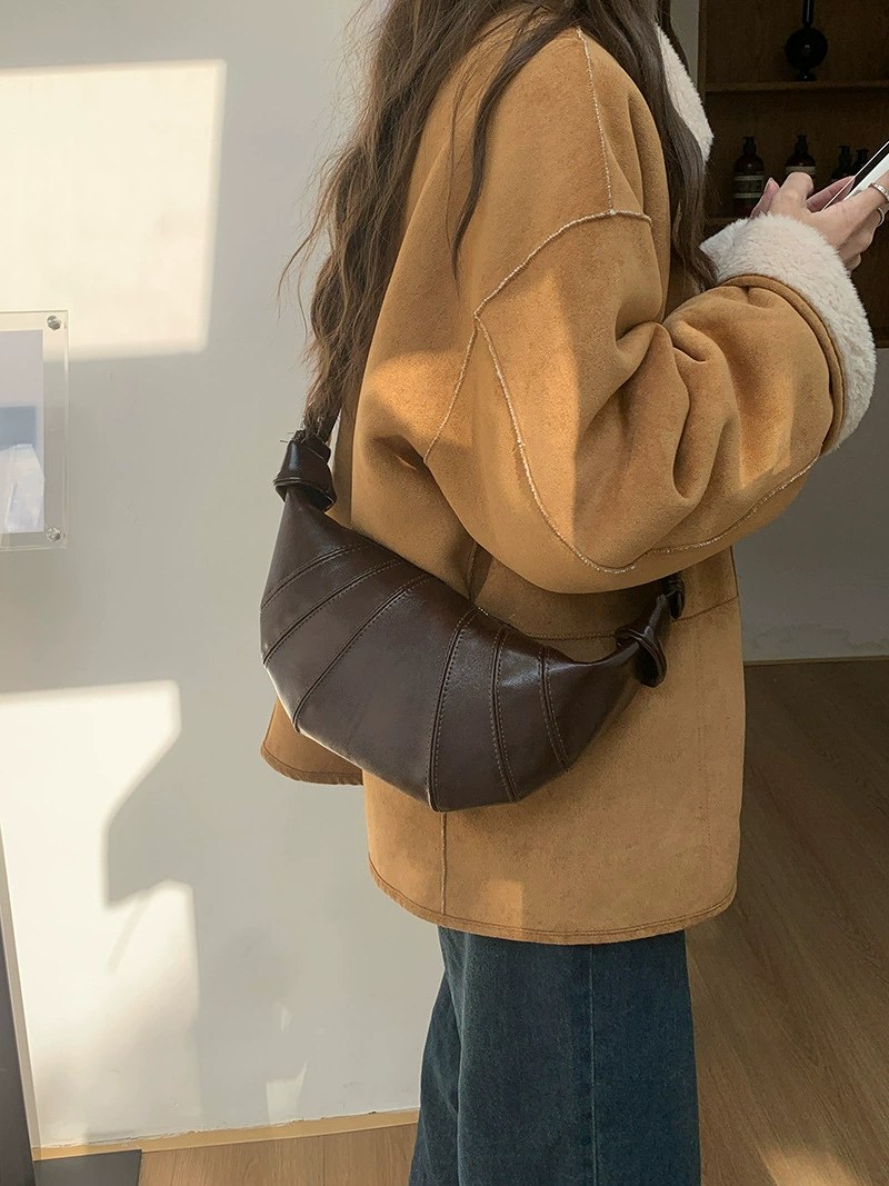 Brown PU Leather Crossbody Bag view 5